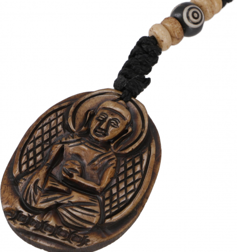 Ethno Tibet Schlüsselanhänger, Gravierter Taschenanhänger - Buddha - 4x3 cm