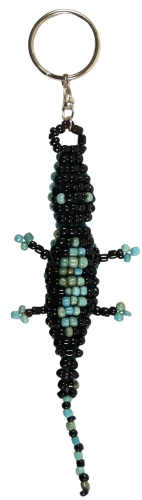 Perlen Schlüsselanhänger Krokodil - 12x4x1 cm 