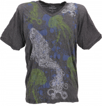 Pure T-Shirt Jellyfish mit V-Ausschnitt - grau 