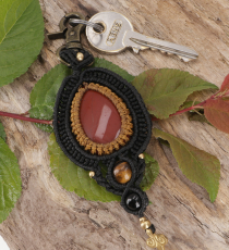 Macramé Keychain, Boho Bag Pendant - Model 1