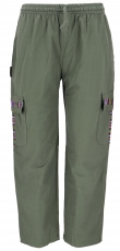 Yoga pants, Goa ethno pants, cargo pants - olive green