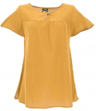 Boho blouse, blouse shirt, summer blouse - mustard