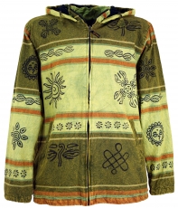 Goa jacket, ethnic hooded jacket - lemon