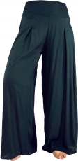 Boho culottes, wide summer pants - black