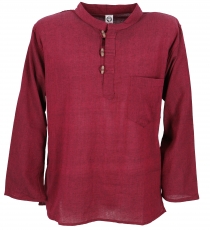 Nepal Fischerhemd, Goa Hippie Hemd, Yogahemd, Freizeithemd - wein..