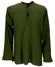 Casual shirt, yoga shirt, slip shirt, goa shirt - olive green