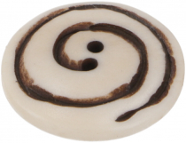 Tibet button from horn, button spiral - 2
