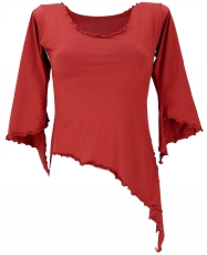 Psytrance elf shirt Goa chic with flared sleeves - rust red