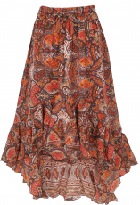 Maxi skirt comfortable boho summer skirt, flamenco skirt - rust