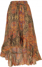 Maxi skirt comfortable boho summer skirt, flamenco skirt - orange