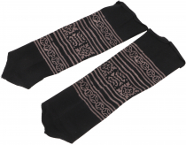 Psytrance arm warmers with print - black