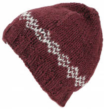 Wool cap with soft lining - dark red