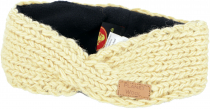 Crossed Wool Knit Headband Knitted Ear Warmer - Honey Yellow