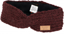 Crossed Wool Knit Headband Knitted Ear Warmer - Wine Red