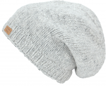 Beanie Hat, Nepal Knitted Hat - Grey