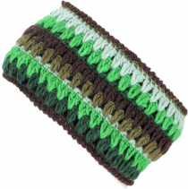 Colorful crochet headband - green