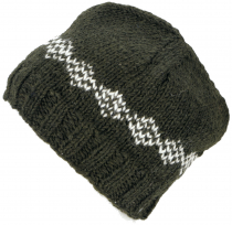 Wool hat with soft lining - green