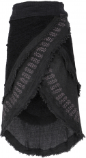 Goa wrap skirt, tribal layered skirt, boho skirt - black