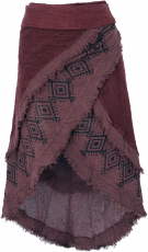 Goa wrap skirt, tribal layered skirt, boho skirt - brown