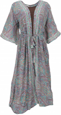Langer Kimono im Japan Style, Kimono Mantel, Kimonokleid - lila