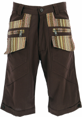 Short yoga pants, goa pants, goa shorts - brown