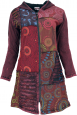 Boho hippie chic jacket, patchwork jacket, short coat - red