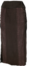 Long boho fringe skirt, summer skirt, layered skirt - dark brown
