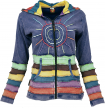Rainbow jacket, jacket with pointed hood - blue
