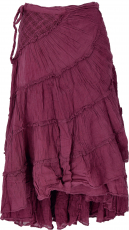 Boho wrap skirt, crinkle skirt, maxi skirt, flamenco skirt - maro..