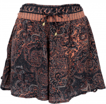Lightweight panties, silky print shorts - black/salmon