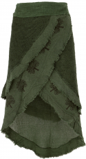 Goa wrap skirt, tribal layered look skirt, boho skirt - green/tre..