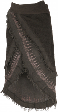 Goa wrap skirt, tribal layered look skirt, boho skirt - coffee
