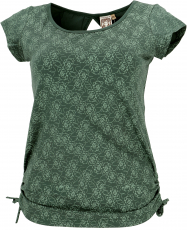 Yoga organic cotton t-shirt - emerald/rose