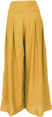 Boho culottes skirt, wide summer pants - mustard