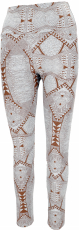 Psytrance Yoga-Hose, bedruckte Goa Leggings - braun