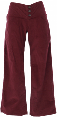 Corduroy pants with slightly flared leg - wine red