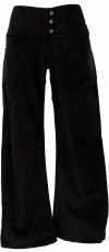 Corduroy pants with slightly flared leg - black