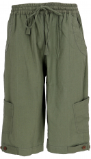 3/4 Yoga pants, Goa pants, Goa shorts - olive