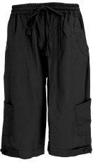 3/4 Yogahose, Goa Hose, Goa Shorts - schwarz