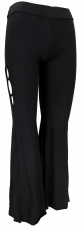 Leggings with flare, boho flare pants cut out- black