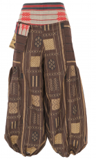 Wide harem pants with wide woven waistband - brown/2