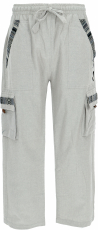 Yoga pants, Goa pants in ethnostyle - light gray