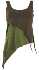 Festival elf top organic cotton, layered top, pixitop - taupe