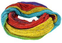 Soft loop scarf/stole, magic loop scarf, vest - rainbow