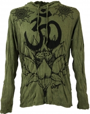 Sure long sleeve shirt, hoodie Lotus Om - olive