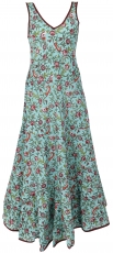 Long boho maxi dress, cotton summer dress - turquoise