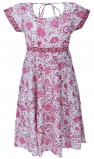 Boho mini dress, airy summer dress - pink