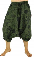 Aladdin pants Harem pants Shorts 7/8 length - green