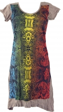 Baba Longshirt, Short Sleeve, Psytrance Mini Dress - Paisley