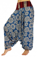 Printed harem pants, harem pants with wide woven waistband - petr..